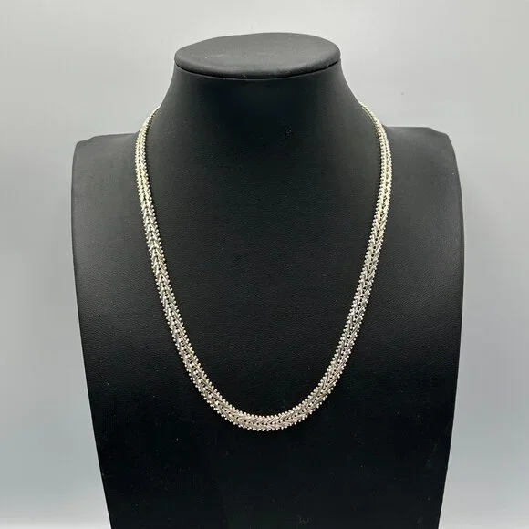 Milor Riccio Chain Necklace Sterling Silver Panther Head Clasp 16.5” 29 Grams - Picture 2 of 11